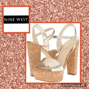 Nine West Carnation Cork Platforms Size 10 (Like New)
